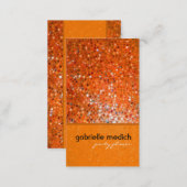 Elegant Orange Glitter Party Planner Business Card (Front/Back)