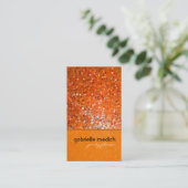 Elegant Orange Glitter Party Planner Business Card (Standing Front)