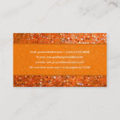 Elegant Orange Glitter Party Planner Business Card (Back)