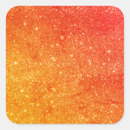 Elegant Orange Glitter  Square Sticker