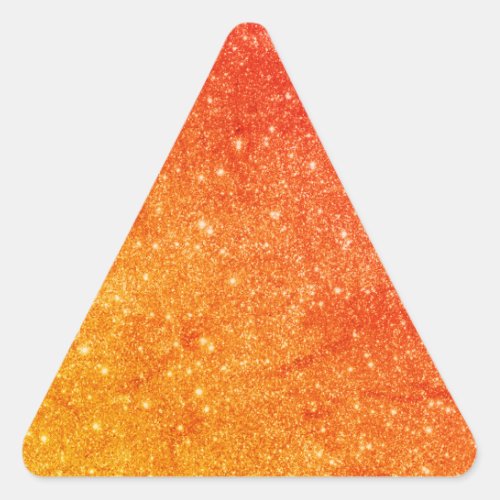 Elegant Orange Glitter  Triangle Sticker