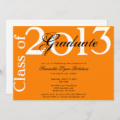Elegant Orange Graduation Annoucement/Invitation Invitation (Front/Back)