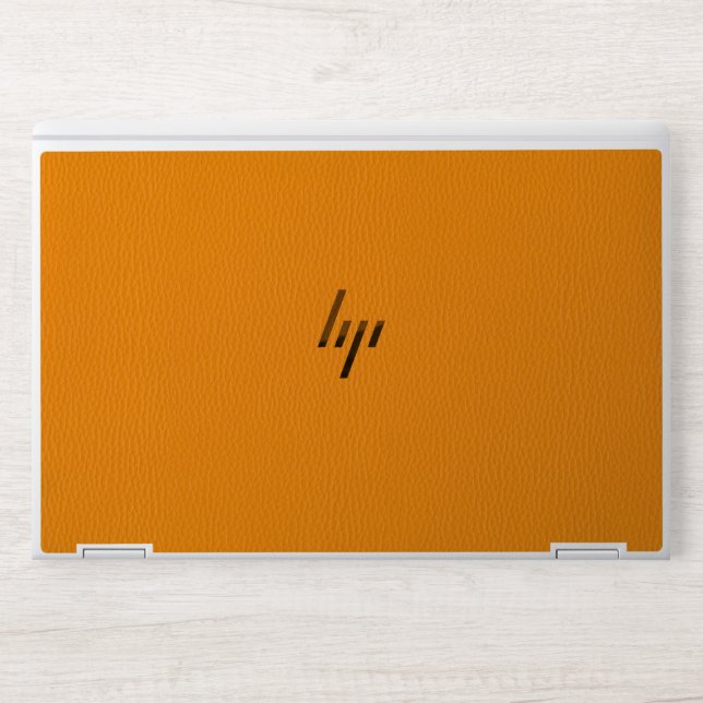Elegant Orange leather HP Laptop Skin (Front)