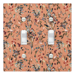 Elegant Orange Leaves And Berries Home Decor Light Switch Cover