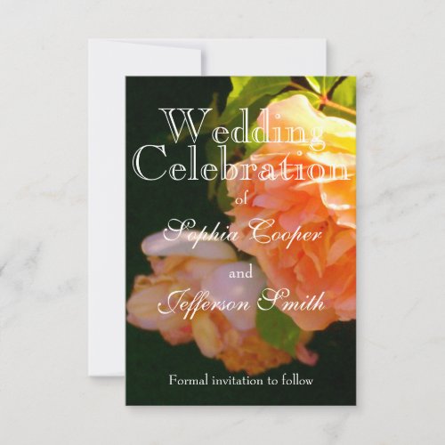 Elegant orange light peach Roses Save The Date