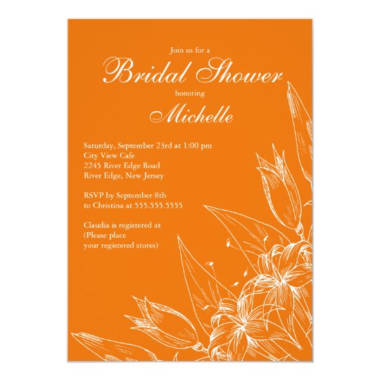 PixDezines burnt orange calla lily Invitation