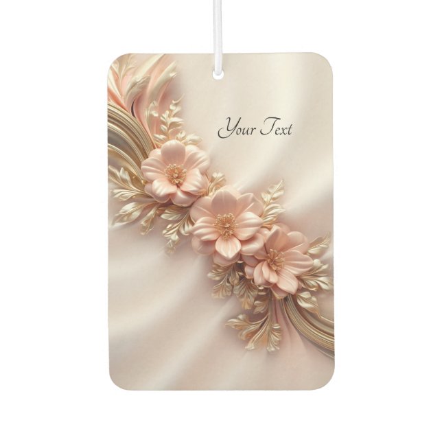 Elegant Orange Peach Floral Air Freshener (Front)