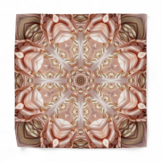 Elegant Orange Peach Floral Bandana