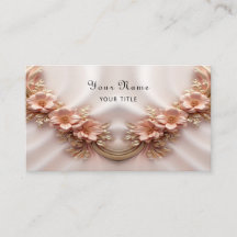 Elegant Orange Peach Floral Business Card