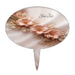 Elegant Orange Peach Floral Cake Topper