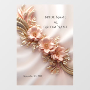 Elegant Orange Peach Floral Floor Decal