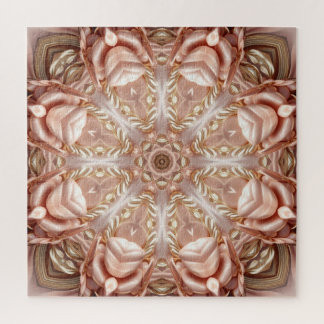 Elegant Orange Peach Floral Jigsaw Puzzle