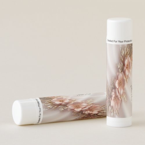 Elegant Orange Peach Floral Lip Balm