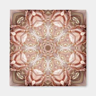 Elegant Orange Peach Floral Magnet