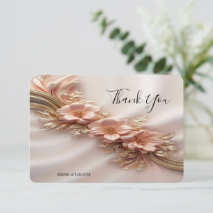 Elegant Orange Peach Floral Thank You Card