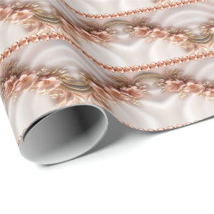 Elegant Orange Peach Floral Wrapping Paper