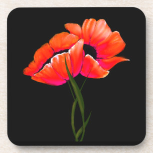 Elegant Orange Poppies Coaster