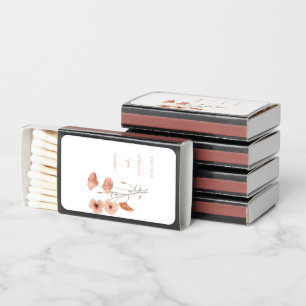 Elegant Orange Poppy Flower Wedding  Matchboxes