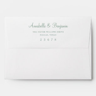 Elegant Orange Red Watercolor Wedding Custom Name Envelope