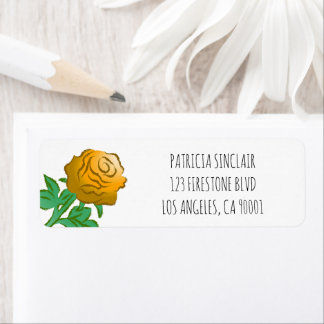 Elegant Orange Rose Label