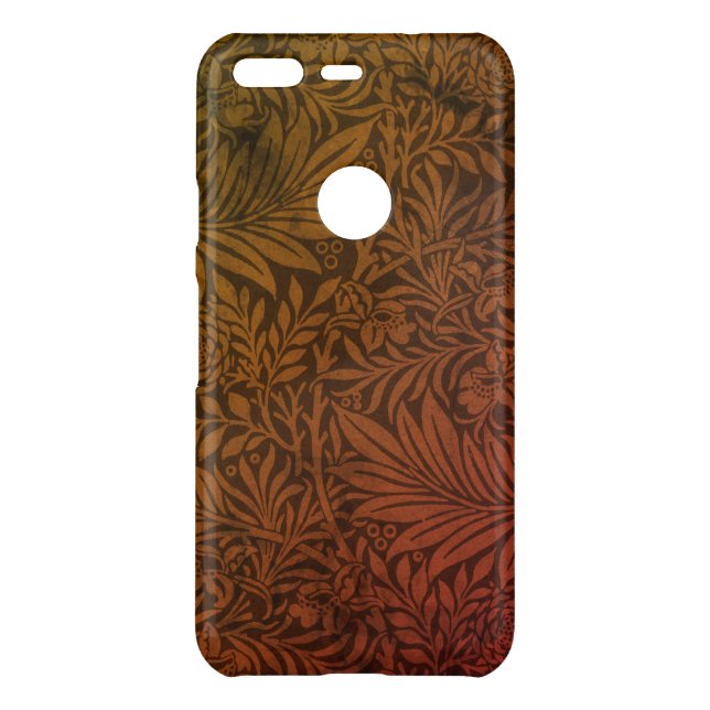 Elegant Orange Rust Floral Pattern Uncommon Google Pixel Case (Back)