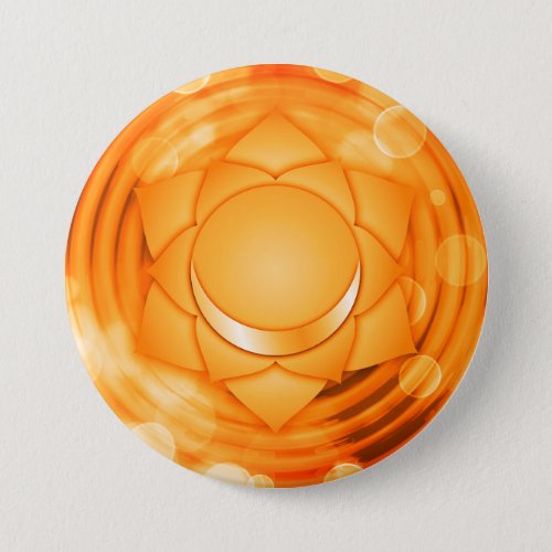 Elegant Orange Sacral Chakra Zen Yoga Spiritual Button