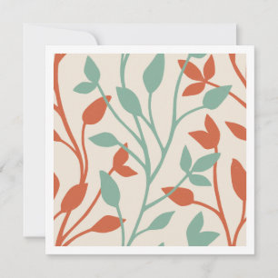 Elegant Orange Sage Botanical Vine Note Card