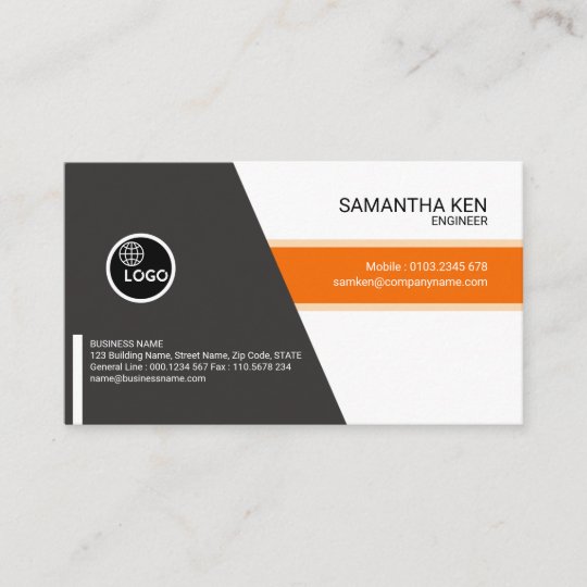 elegant orange striped engineer business card zazzle com engineer business card