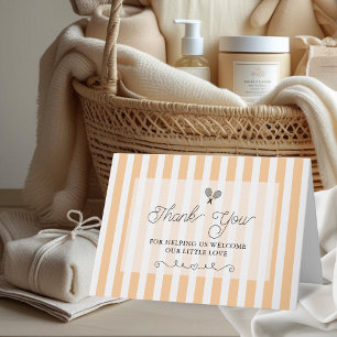 Elegant Orange Striped Tennis Thank You Cards