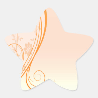 Elegant orange swirls special gift star sticker