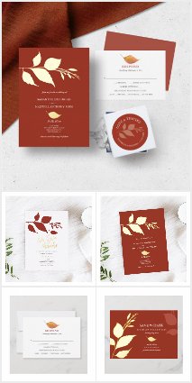 Elegant Orange Wedding Stationery Suite