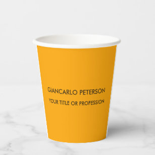 Elegant Orange Yellow Minimalist Professional Paper Cups