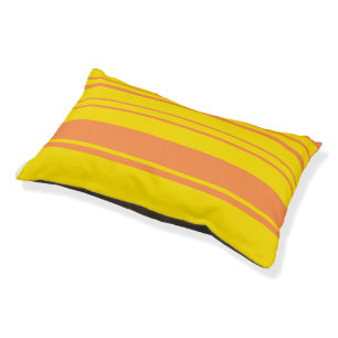 Elegant Orange Yellow Stripes Pattern Dog Bed