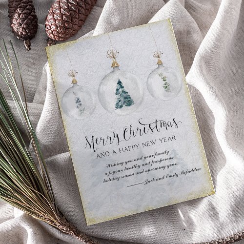 Elegant Oranment Christmas Tree Holiday Card