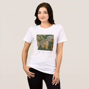 Elegant Orchid Blooms Inspirational Floral Tri-Blend Shirt