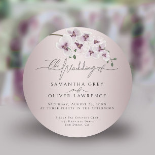 Elegant Orchid Botanical Wedding Invitation