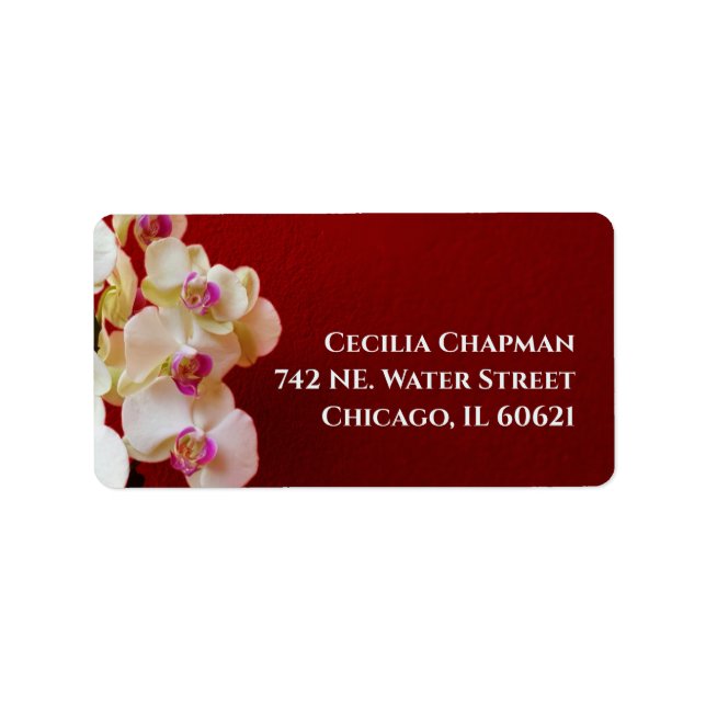 Elegant Orchid Floral Personalized Return Address  Label (Front)