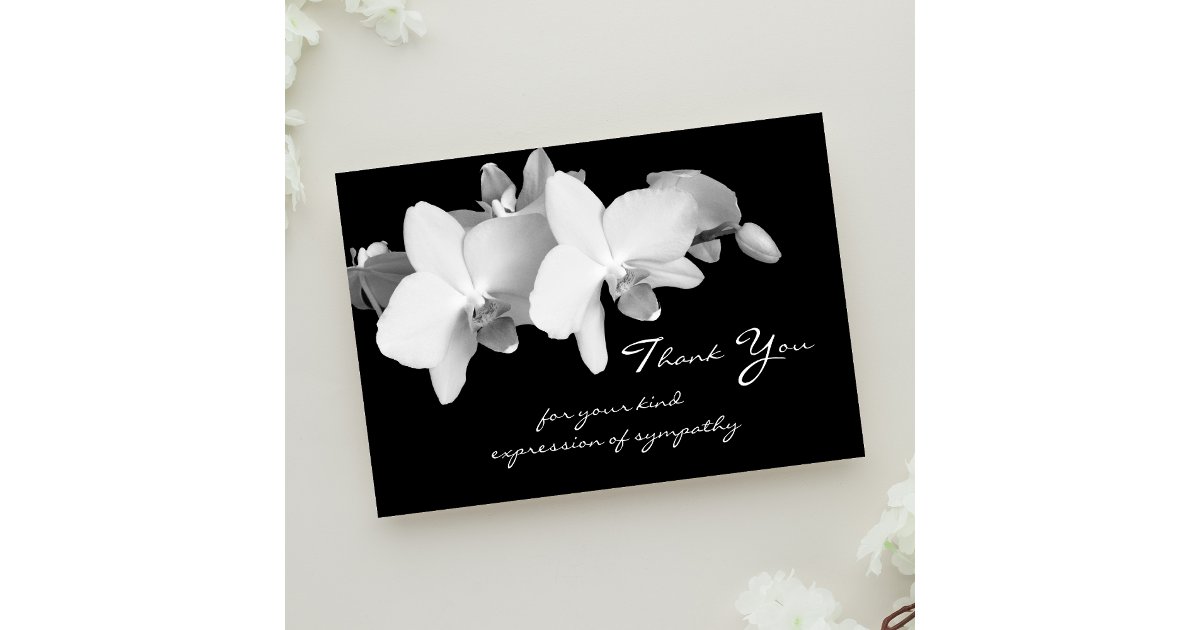 Elegant Orchid Floral Sympathy Thank You Card | Zazzle