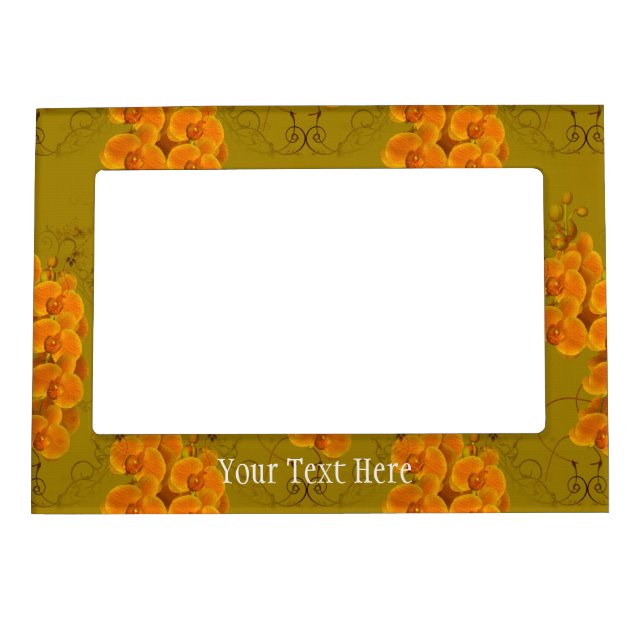Elegant Orchid Flowers Magnetic Frame (Front)