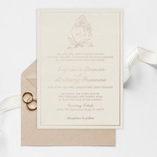 Elegant Orchid Monogram Gold Foil Formal Wedding Foil Invitation
