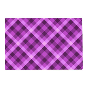 Elegant Orchid Purple Plaid Laminated Placemat