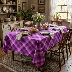 Elegant Orchid Purple Plaid Medium Tablecloth