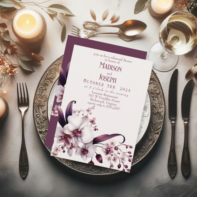 Elegant Orchid Rehearsal Dinner  Invitation (Creator Uploaded)