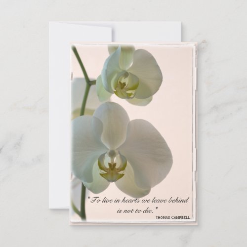 Elegant Orchid Thank You for Your Sympathy Note