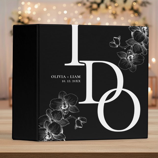 Elegant Orchid Vows I Do Floral Couple Wedding 3 Ring Binder (Creator Uploaded)