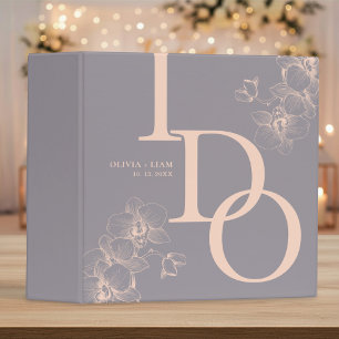 Elegant Orchid Vows I Do Floral Couple Wedding 3 Ring Binder