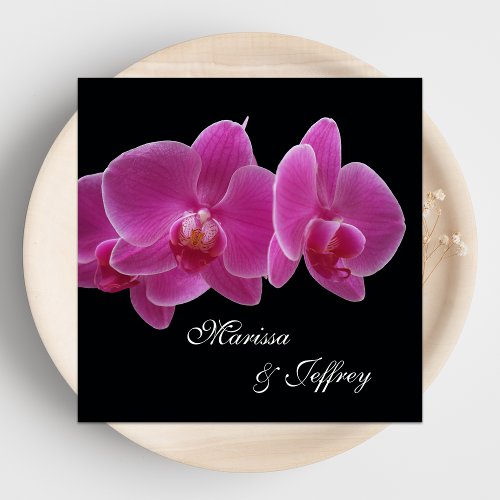 Elegant Orchid Wedding Invitation - Purple Orchids