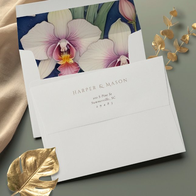 Elegant Orchids Fully Printed Wedding Envelope (Creator Uploaded)