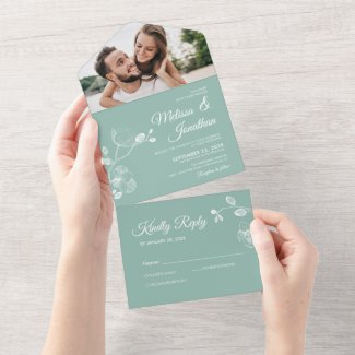 Elegant orchids mint green floral wedding