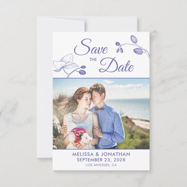 Elegant orchids modern floral photo periwinkle (Front)